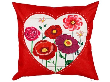 Heart of Flowers Outdoor Pillow