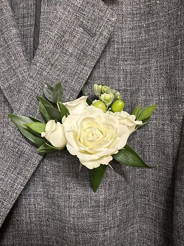 White Floral Pocket Square