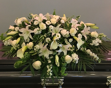 Elegant White Casket Cover