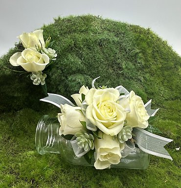 Wrist Corsage & Boutonniere Ensemble