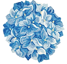 Blue Hydrangea Shaped Rug