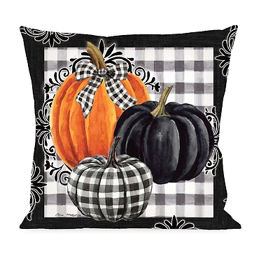 Pumpkin Check Outdoor Pillow Cover