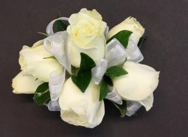 Wrist Corsage of White Roses