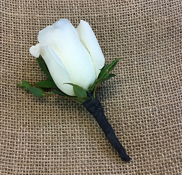 Classic White Rose Boutonnierre