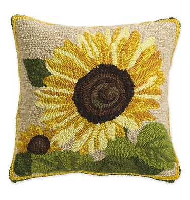 Beige & Yellow Sunflower Pillow