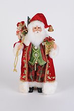 Karen Didion Lighted Traditional Tartan Santa