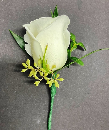 Classic White Rose Boutonnierre