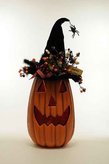 Karen Didion Lighted Tall Fiber Optic Pumpkin