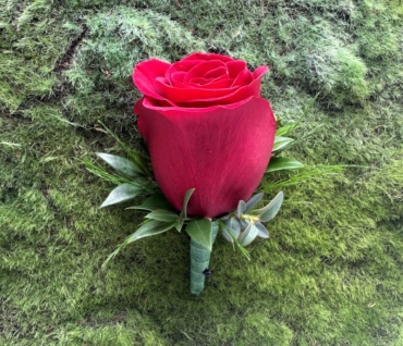 Classic Red Rose Boutonniere