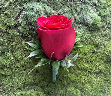 Classic Red Rose Boutonniere