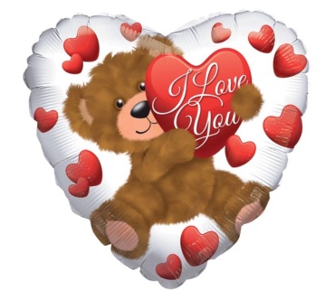 I Love You Teddy Bear Mylar