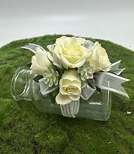 White Rose With Succulents Wrist Corsage