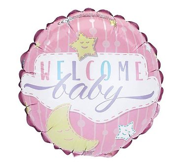 Welcome Baby Girl 9\" Mylar