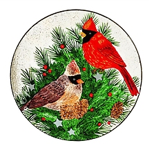 Cardinal Glass Bird Bath & Stand