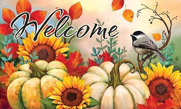 Pumpkins & Chickadees-Floor Mat