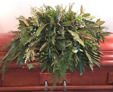 Mixed Foliage Casket Cover