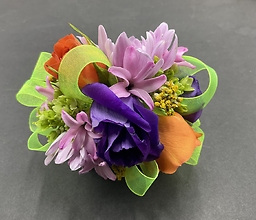Colorful Mixed Blooms Wrist Corsage
