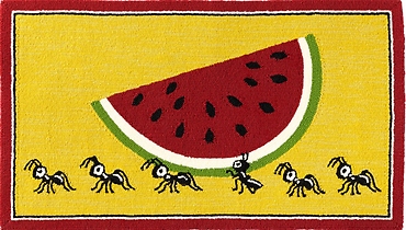Summer Picnic Ants Hooked Rug