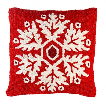 Red Snowflake Pillow