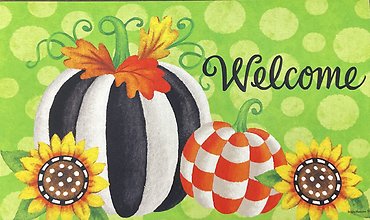 Striped Pumpkin Floor Mat
