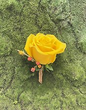 Fall Yellow Rose Boutonniere