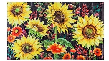 Fall Sunflowers Embossed Floor Mat