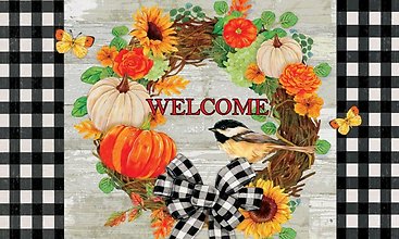 Pumpkin Wreath Floor Mat